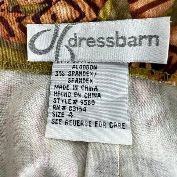 Vintage Abstract Tribal Print Sheath Dress Size 4 Olive Brown Ring Neck Boho - Picture 3 of 12